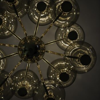 Hans-Agne Jakobsson ceiling lamp in brass and glass at Studio Schalling