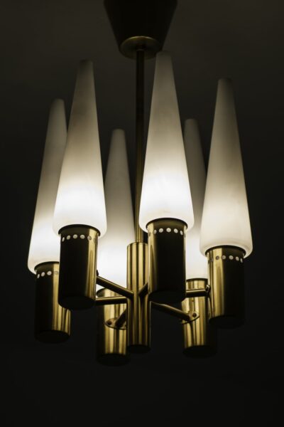 Hans-Agne Jakobsson ceiling lamp in brass and glass at Studio Schalling