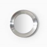 Round mirror in aluminium by Glasmäster at Studio Schalling