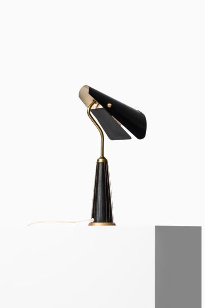 Table lamp with flexible shade in black metal at Studio Schalling