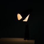 Table lamp with flexible shade in black metal at Studio Schalling