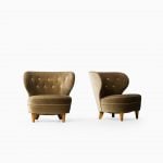 Carl-Johan Boman easy chairs in mohair velvet at Studio Schalling