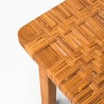 Børge Mogensen side table in oak and woven cane at Studio Schalling