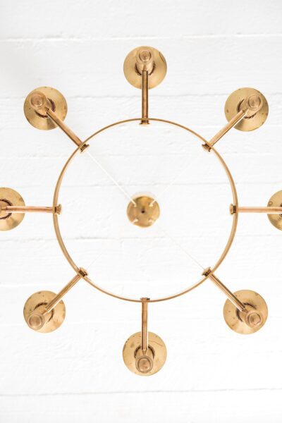 Hans-Agne Jakobsson chandelier in brass at Studio Schalling