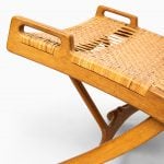 Hans Wegner folding chair in oak and cane at Studio Schalling