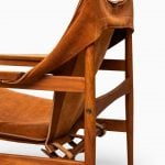 Hans Olsen easy chairs in teak and suede at Studio Schalling