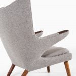 Hans Wegner Papa bear chair in teak and grey at Studio Schalling