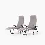 A pair of reclining chairs in black steel at Studio Schalling