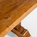 Large art deco dining table in oak at Studio Schalling
