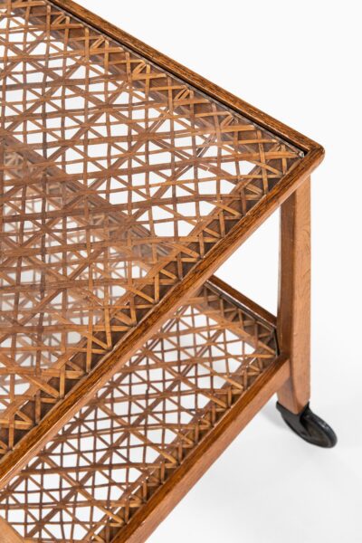 Otto Schulz trolley in oak and woven cane at Studio Schalling