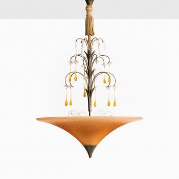 Elis Bergh ceiling lamp in glass by Böhlmarks at Studio Schalling