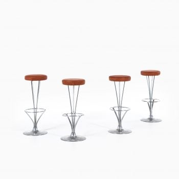Piet Hein bar stools in chromed steel at Studio Schalling
