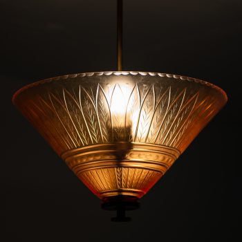 Edward Hald ceiling lamp by Orrefors at Studio Schalling