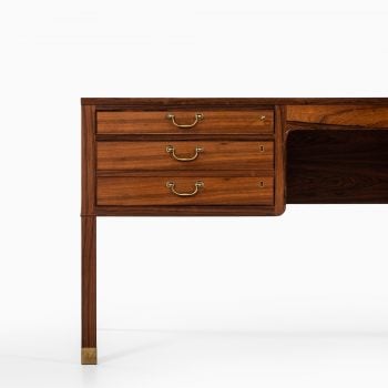 Ole Wanscher desk in rosewood and brass at Studio Schalling