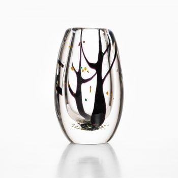 Vicke Lindstrand glass vase Autumn by Kosta at Studio Schalling