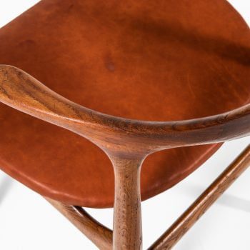 Knud Færch cowhorn armchair in oak and leather at Studio Schalling