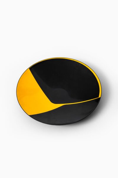 Ib Geertsen enamel bowl in black / yellow at Studio Schalling