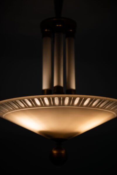 Ceiling lamp in brass and glass at Studio Schalling