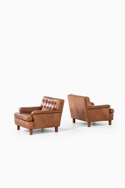 Arne Norell Merkur easy chairs in buffalo leather at Studio Schalling