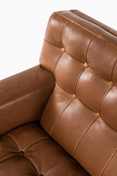 Arne Norell Merkur easy chairs in buffalo leather at Studio Schalling