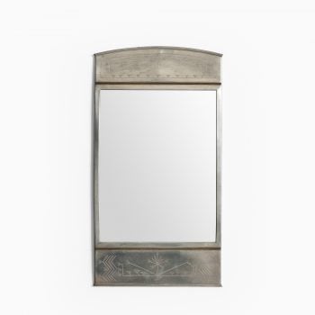 Mirror in pewter and brass by Rudolf Zibell at Studio Schalling