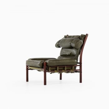 Arne Norell Inca easy chair in green leather at Studio Schalling