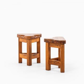 Pair of stools in pine at Studio Schalling