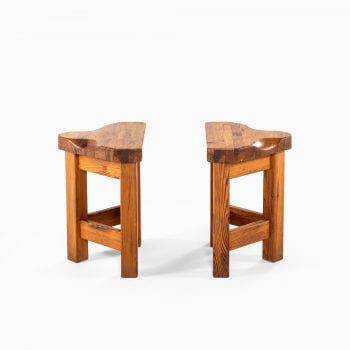 Pair of stools in pine at Studio Schalling