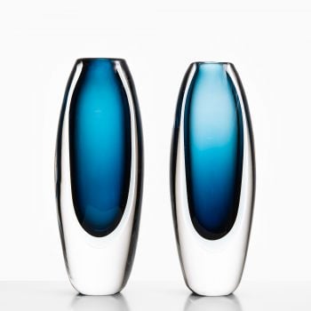 Vicke Lindstrand glass vases by Kosta at Studio Schalling