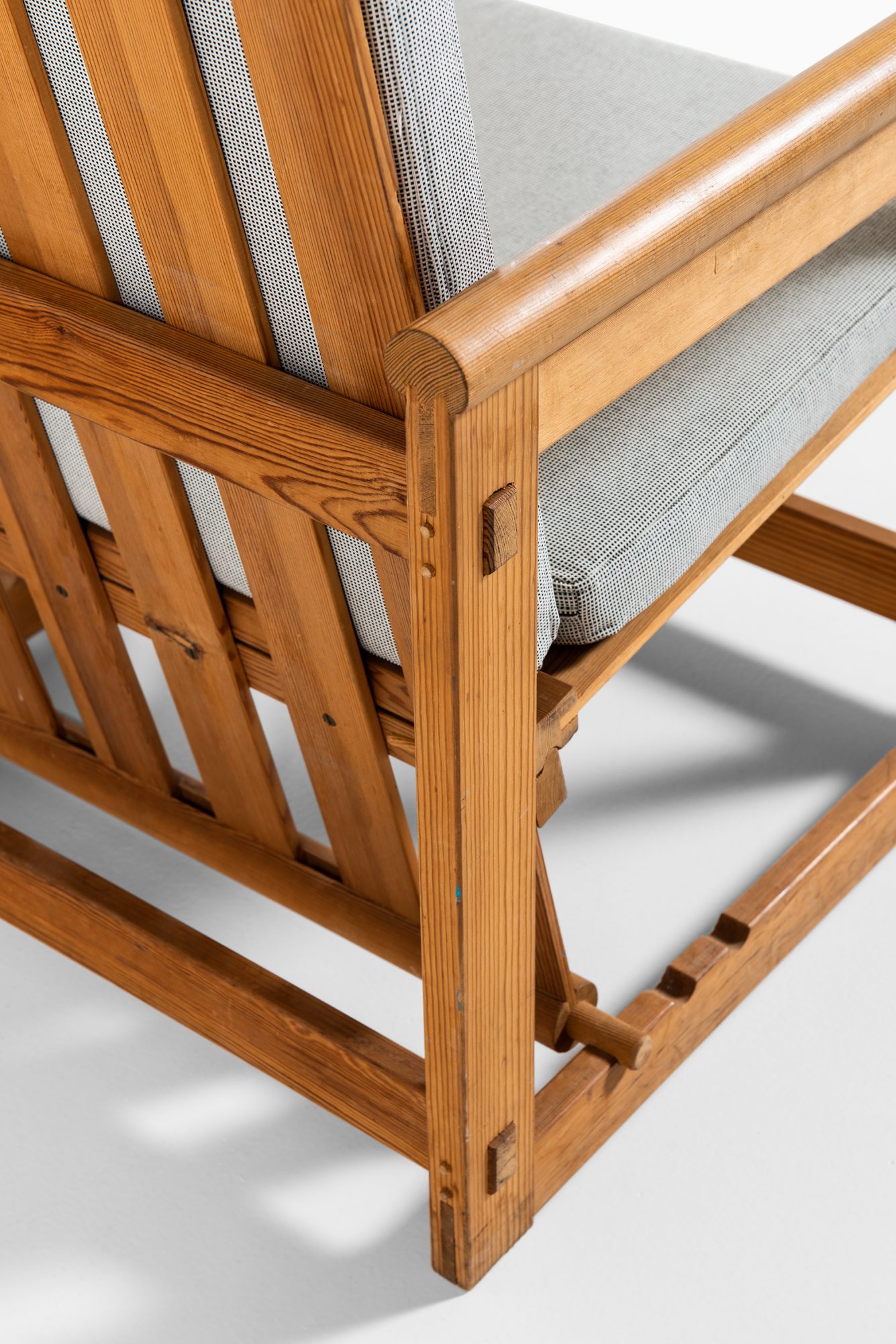 Edvin Helseth easy chairs in pine by Trybo at Studio Schalling