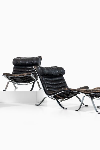 Arne Norell Ari easy chairs with stools at Studio Schalling