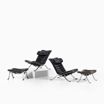 Arne Norell Ari easy chairs with stools at Studio Schalling