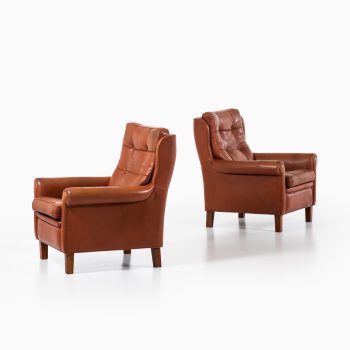 Arne Norell easy chairs in buffalo leather at Studio Schalling
