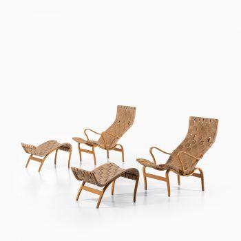 Bruno Mathsson Pernilla easy chairs in birch at Studio Schalling