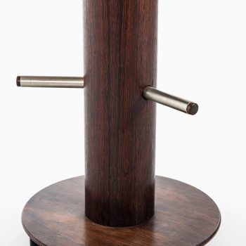 Bar stools in rosewood and black leather at Studio Schalling