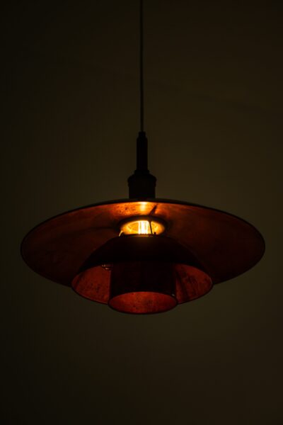 Poul Henningsen ceiling lamp model PH-4 in copper at Studio Schalling