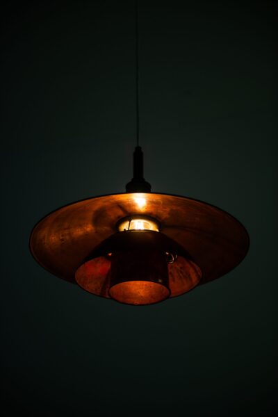 Poul Henningsen ceiling lamp model PH-4 in copper at Studio Schalling