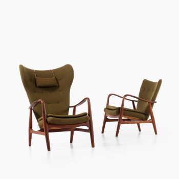 Ib Madsen & Acton Schubell easy chairs in teak at Studio Schalling
