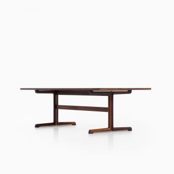 Large dining table in rosewood and steel at Studio Schalling