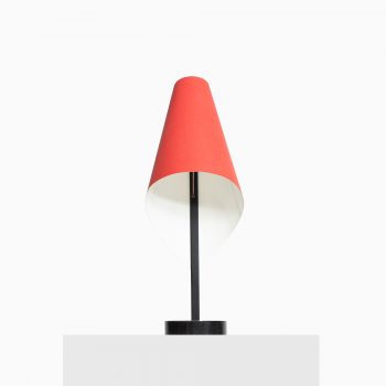 Table lamp with red lacquered metal at Studio Schalling