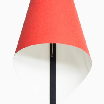 Table lamp with red lacquered metal at Studio Schalling