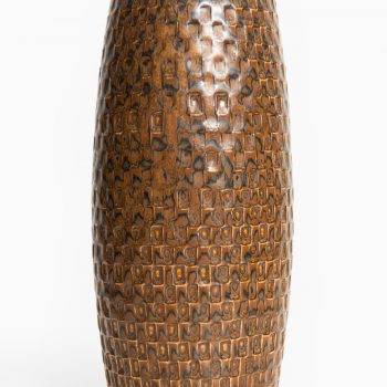 Stig Lindberg ceramic vase in brown glaze at Studio Schalling
