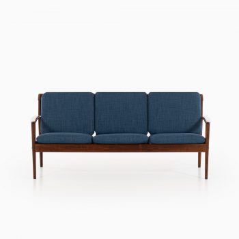 Grete Jalk sofa in rosewood and blue fabric at Studio Schalling