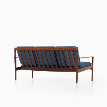Grete Jalk sofa in rosewood and blue fabric at Studio Schalling