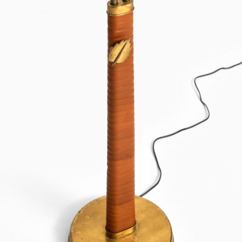 Hans Bergström floor lamp in brass and leather at Studio Schalling