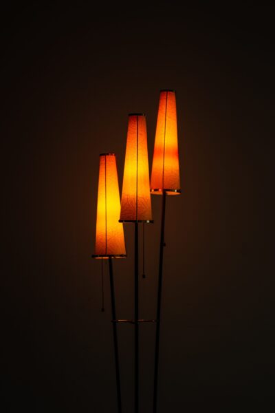 Floor lamp with 3 original lamp shades at Studio Schalling