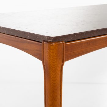 Coffee table in ash and limestone at Studio Schalling
