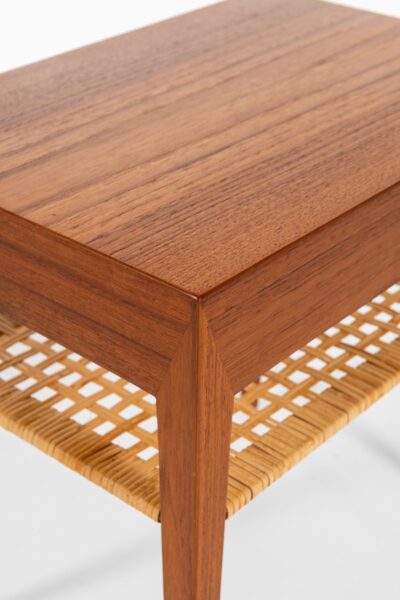 Severin Hansen bedside tables in teak and woven cane at Studio Schalling