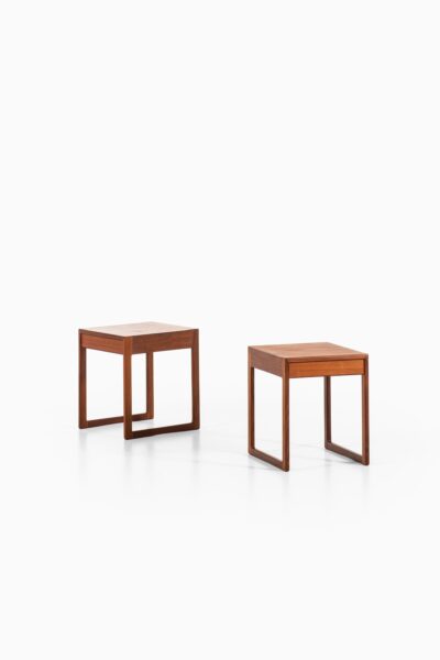 Pair of bedside tables in teak at Studio Schalling