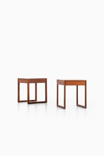 Pair of bedside tables in teak at Studio Schalling